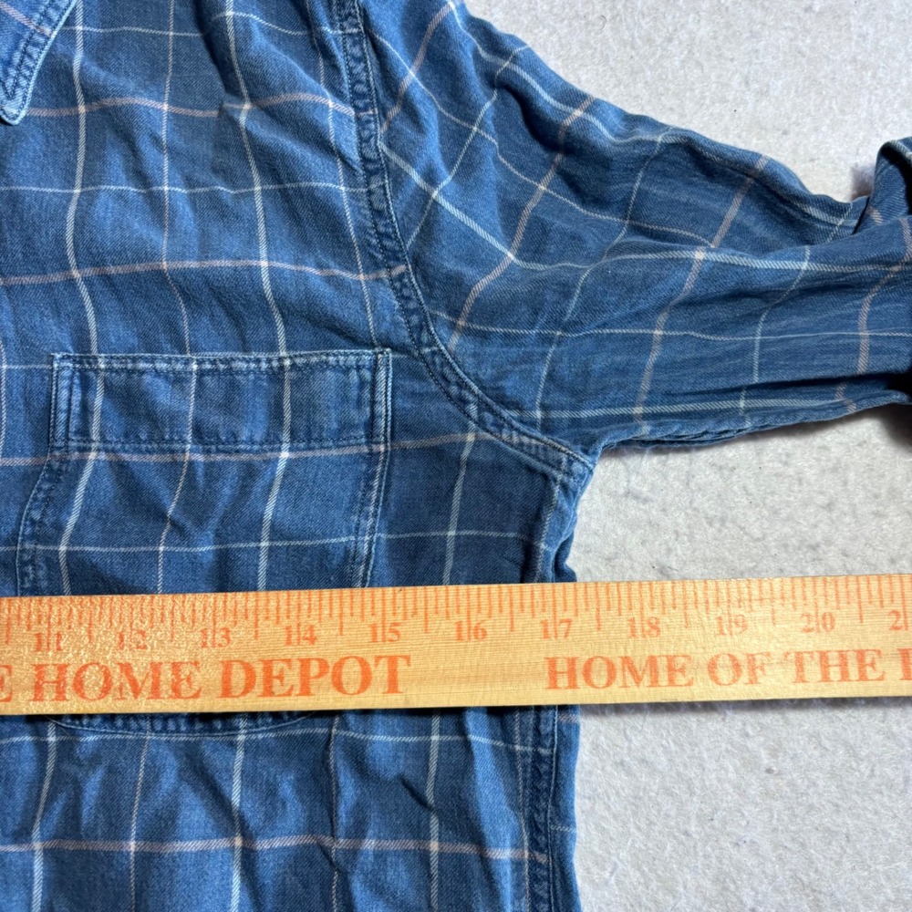 Faherty Women's Blue Plaid Long Sleeve Button Up‎ Shirt Size S - Picture 4 of 8